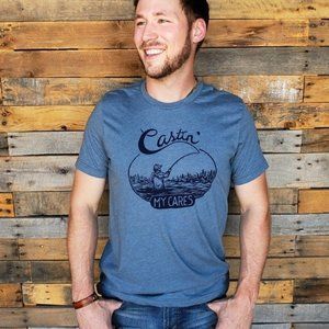 Castin' My Cares Fishing Fisherman T-Shirt